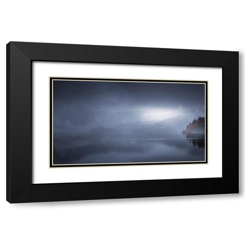 Foggy Morning In Walchensee 7R20727 Black Modern Wood Framed Art Print with Double Matting by Joanaduenas