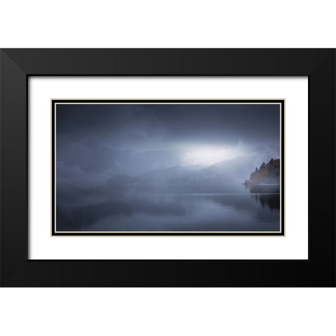 Foggy Morning In Walchensee 7R20727 Black Modern Wood Framed Art Print with Double Matting by Joanaduenas
