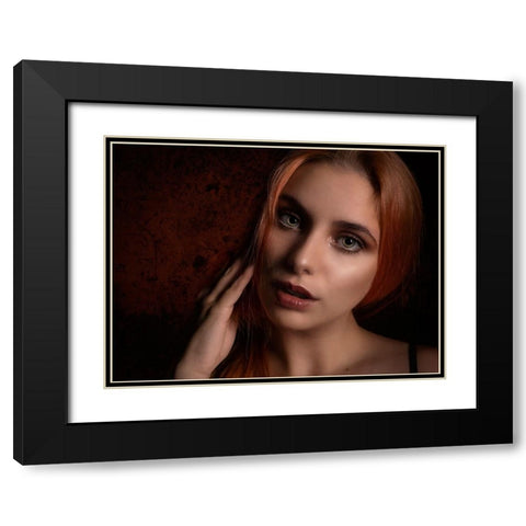 Darina Black Modern Wood Framed Art Print with Double Matting by D. Pop, Ovi