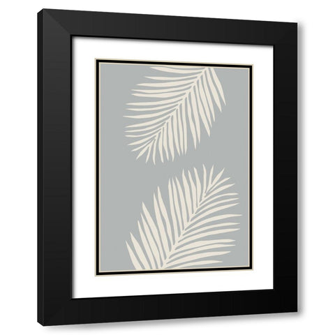 Leaves 008 Black Modern Wood Framed Art Print with Double Matting by Pictufy Studio