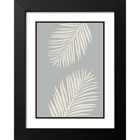 Leaves 008 Black Modern Wood Framed Art Print with Double Matting by Pictufy Studio