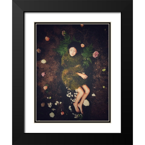 It Starts In The Woods Black Modern Wood Framed Art Print with Double Matting by Margau, Delphine