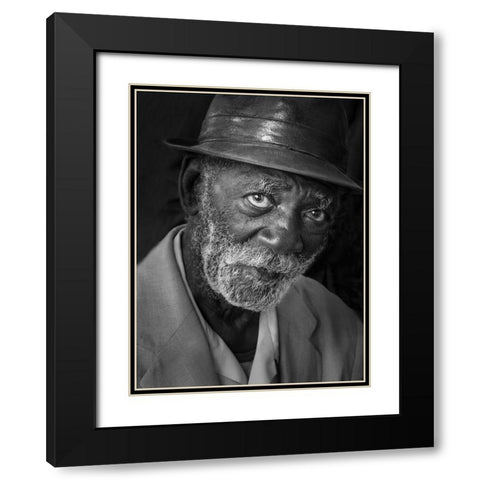Mario Black Modern Wood Framed Art Print with Double Matting by Creativeartsolution, Khoshro