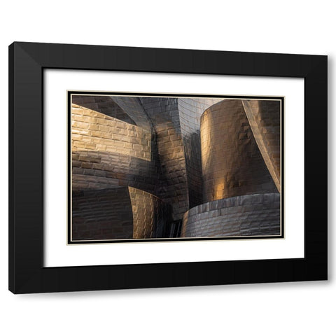 Volumes And Textures At The Guggenheim Black Modern Wood Framed Art Print with Double Matting by Urrutia, Adolfo