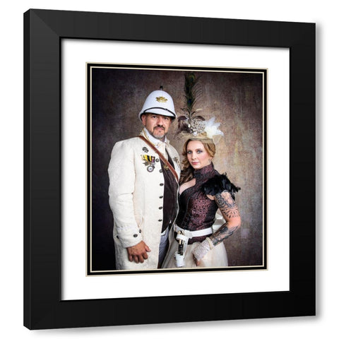 Steampunk Wars - The Diplomat  With Wife Black Modern Wood Framed Art Print with Double Matting by Springgay, Daniel