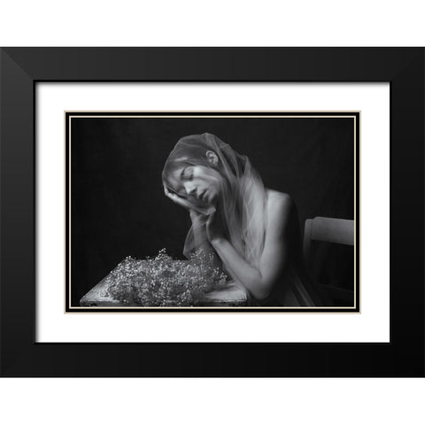 When I Dream Of You Black Modern Wood Framed Art Print with Double Matting by Franke, Ruth