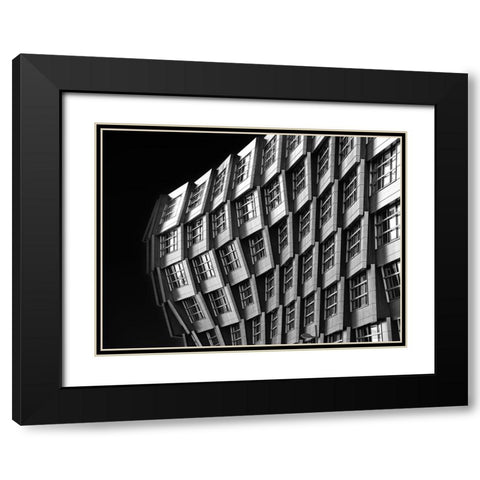 The Wave Black Modern Wood Framed Art Print with Double Matting by Koer, Jaap