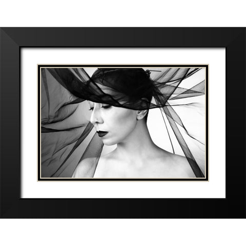 Mahsun Black Modern Wood Framed Art Print with Double Matting by Saeidinia, Afshin