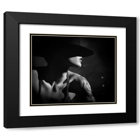 Cabaret Black Modern Wood Framed Art Print with Double Matting by Pantu, Gabriela