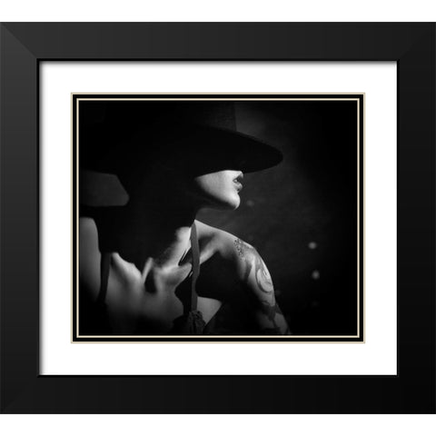 Cabaret Black Modern Wood Framed Art Print with Double Matting by Pantu, Gabriela