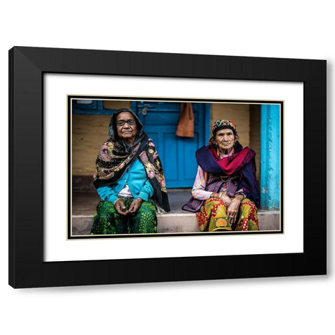 Sisters Black Modern Wood Framed Art Print with Double Matting by Adrian