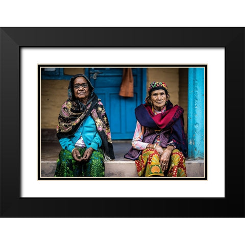 Sisters Black Modern Wood Framed Art Print with Double Matting by Adrian