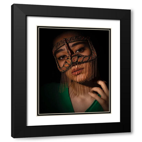 Minstrel Black Modern Wood Framed Art Print with Double Matting by Keramati, Saeed