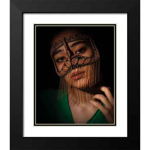 Minstrel Black Modern Wood Framed Art Print with Double Matting by Keramati, Saeed