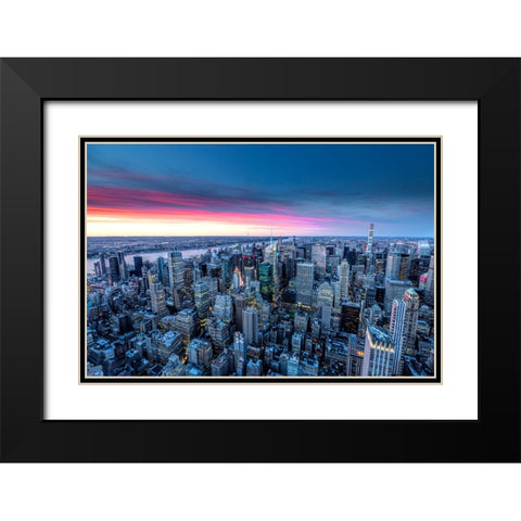 Nyc Skyline Black Modern Wood Framed Art Print with Double Matting by Sowter, Ashley