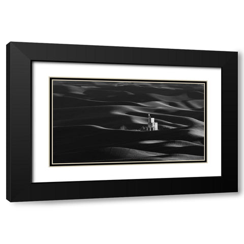 The Farm Land Black Modern Wood Framed Art Print with Double Matting by Donnahom