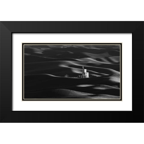 The Farm Land Black Modern Wood Framed Art Print with Double Matting by Donnahom