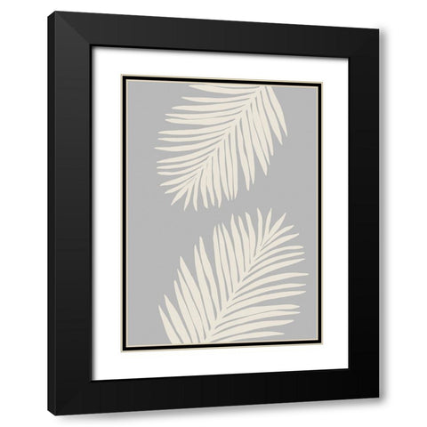 Leaves 009 Black Modern Wood Framed Art Print with Double Matting by 1x Studio