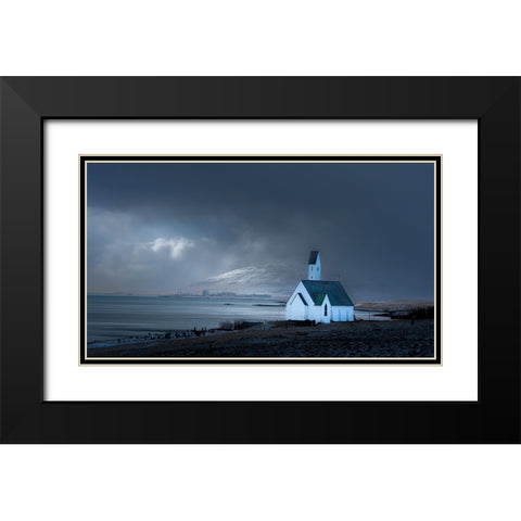 Lonely Black Modern Wood Framed Art Print with Double Matting by Lu, Alex