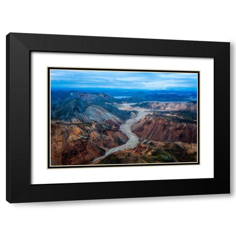Landmannalaugar Black Modern Wood Framed Art Print with Double Matting by Bian, James