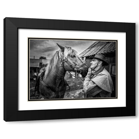 Real Feelings Black Modern Wood Framed Art Print with Double Matting by Girmencea, Robert