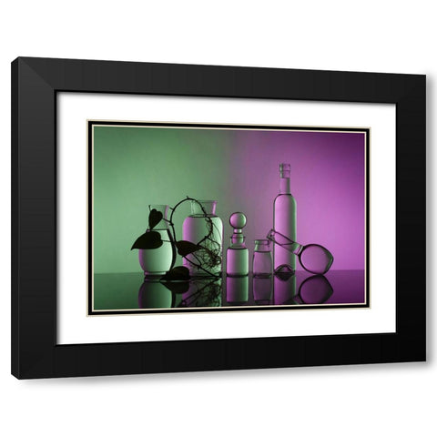 Botany Black Modern Wood Framed Art Print with Double Matting by Perfoncio, Margareth