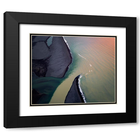 RIVer Mouth In Sunrise Light Black Modern Wood Framed Art Print with Double Matting by Dou, Shenshen