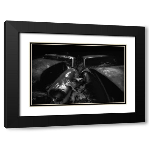 Two Volvos Black Modern Wood Framed Art Print with Double Matting by Pettersson, Benny