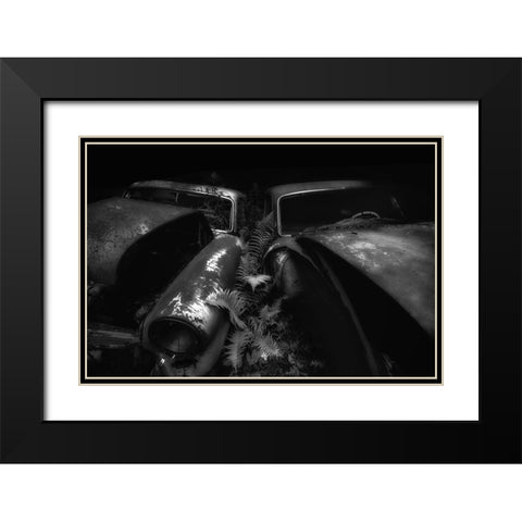 Two Volvos Black Modern Wood Framed Art Print with Double Matting by Pettersson, Benny