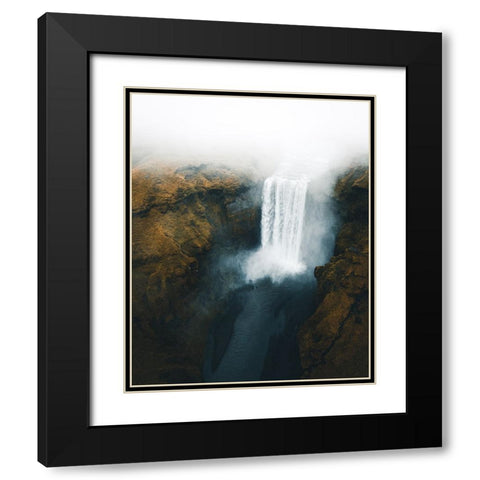 Skogafoss Black Modern Wood Framed Art Print with Double Matting by Ziomek, Witold