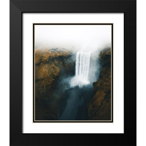 Skogafoss Black Modern Wood Framed Art Print with Double Matting by Ziomek, Witold