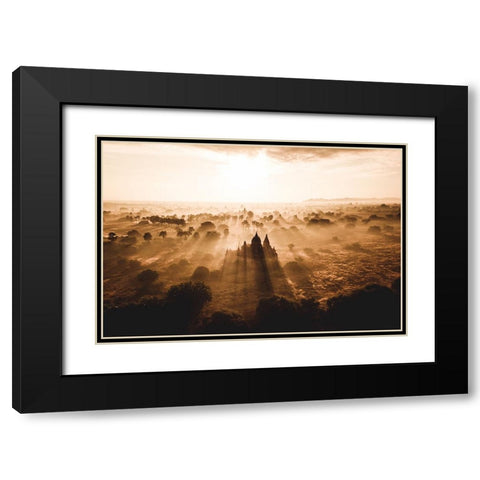 Bagan Black Modern Wood Framed Art Print with Double Matting by Ziomek, Witold