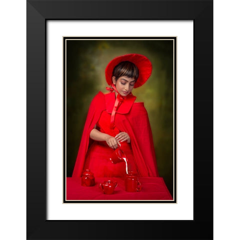 Tea Ceremony Black Modern Wood Framed Art Print with Double Matting by Chattopadhyay, Debasish