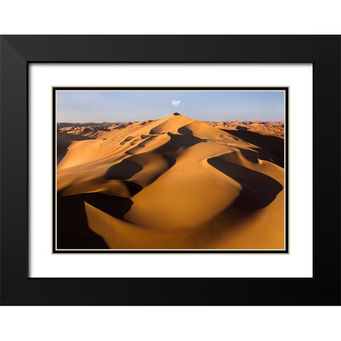A Sand Volcano Black Modern Wood Framed Art Print with Double Matting by Liao, Yuhan
