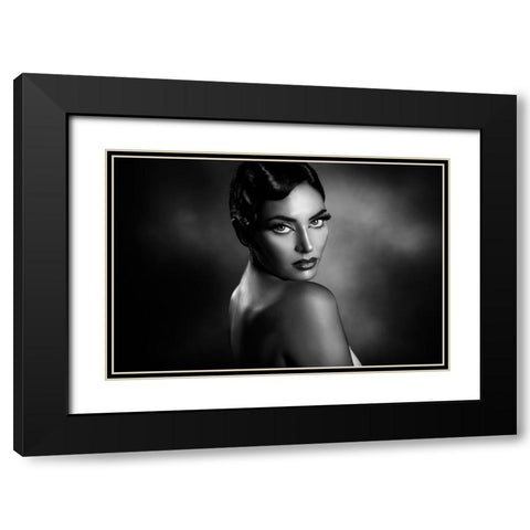 Rossella 3 Black Modern Wood Framed Art Print with Double Matting by Tambe, Peppe