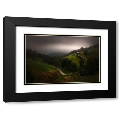 A Bright Place For Mind Black Modern Wood Framed Art Print with Double Matting by Manini, Filippo