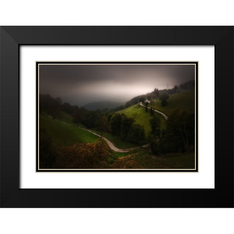 A Bright Place For Mind Black Modern Wood Framed Art Print with Double Matting by Manini, Filippo