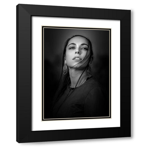 Ritratto Di Valentina Black Modern Wood Framed Art Print with Double Matting by Fidanza, Toni