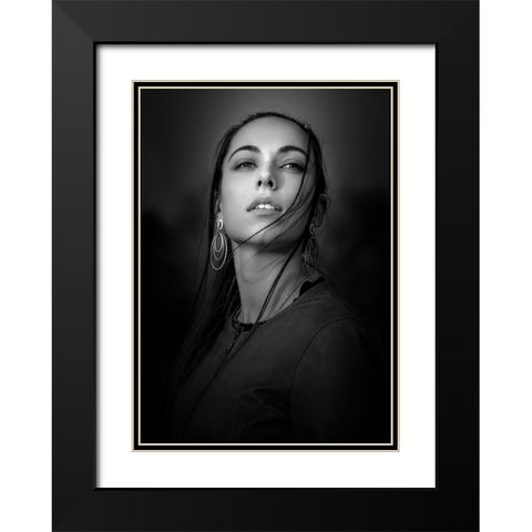 Ritratto Di Valentina Black Modern Wood Framed Art Print with Double Matting by Fidanza, Toni
