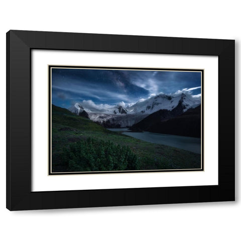 Tibet. Black Modern Wood Framed Art Print with Double Matting by Jin, Bihuan