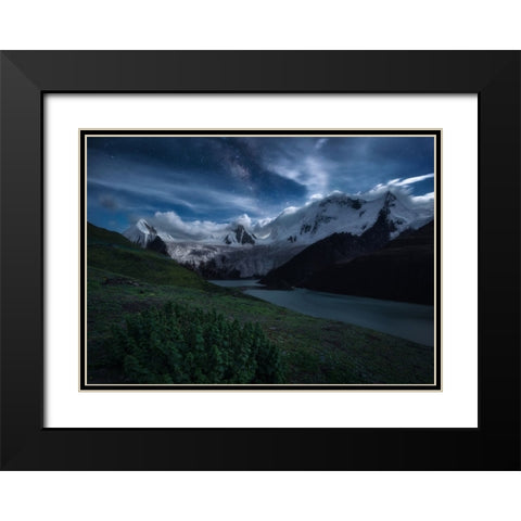 Tibet. Black Modern Wood Framed Art Print with Double Matting by Jin, Bihuan