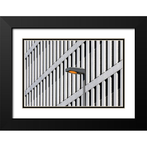 Wall Patterns And Lamp Black Modern Wood Framed Art Print with Double Matting by Hawerkamp, Hans-Wolfgang