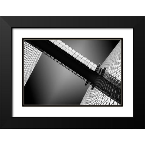 Diagonal Crossing Black Modern Wood Framed Art Print with Double Matting by Van Son, Greetje