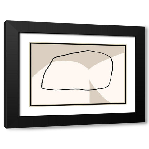 Abstractions No 1 Black Modern Wood Framed Art Print with Double Matting by uplusmestudio