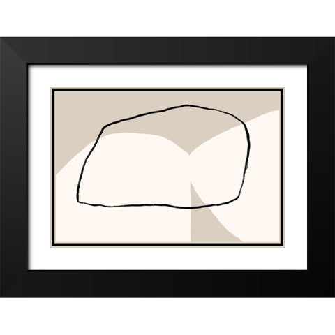 Abstractions No 1 Black Modern Wood Framed Art Print with Double Matting by uplusmestudio