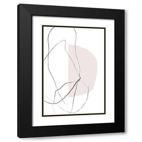 Fragile Lines Black Modern Wood Framed Art Print with Double Matting by uplusmestudio