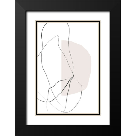 Fragile Lines Black Modern Wood Framed Art Print with Double Matting by uplusmestudio