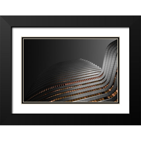 The Wave Black Modern Wood Framed Art Print with Double Matting by Endermann, Rolf