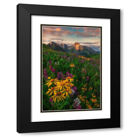 Colorful Season Black Modern Wood Framed Art Print with Double Matting by Xu, Mei