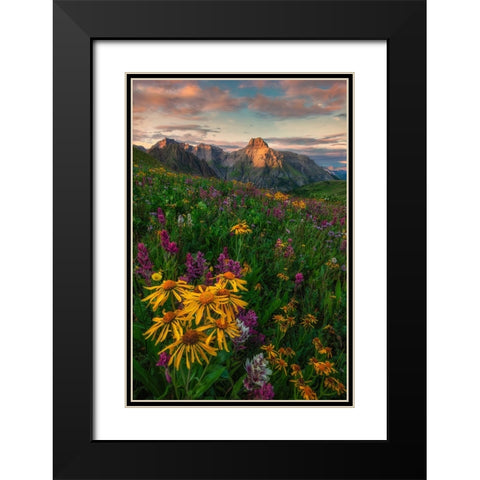Colorful Season Black Modern Wood Framed Art Print with Double Matting by Xu, Mei